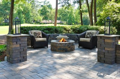 Outdoor Living Space Featuring Pavers